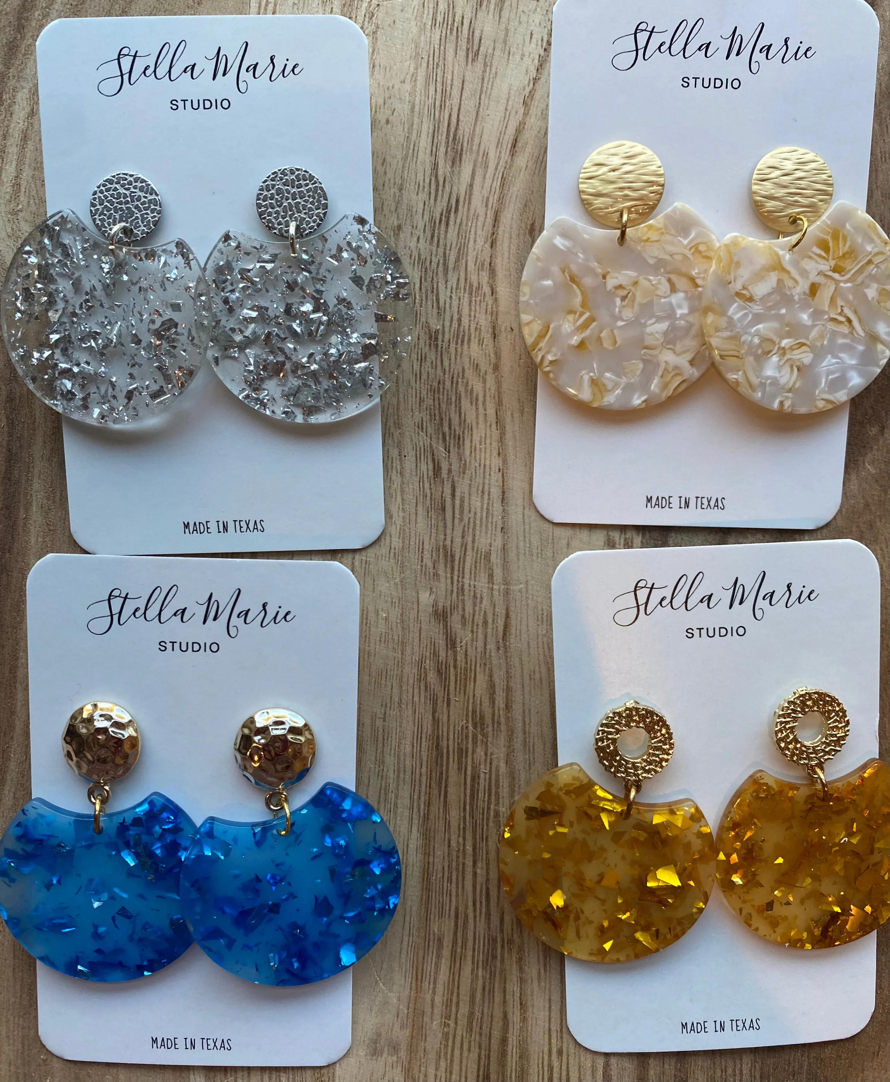 MULTIPLE COLORS: Acrylic Disc Earrings
