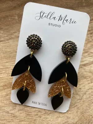 MULTIPLE COLORS: Acrylic Stacked Petal Earrings