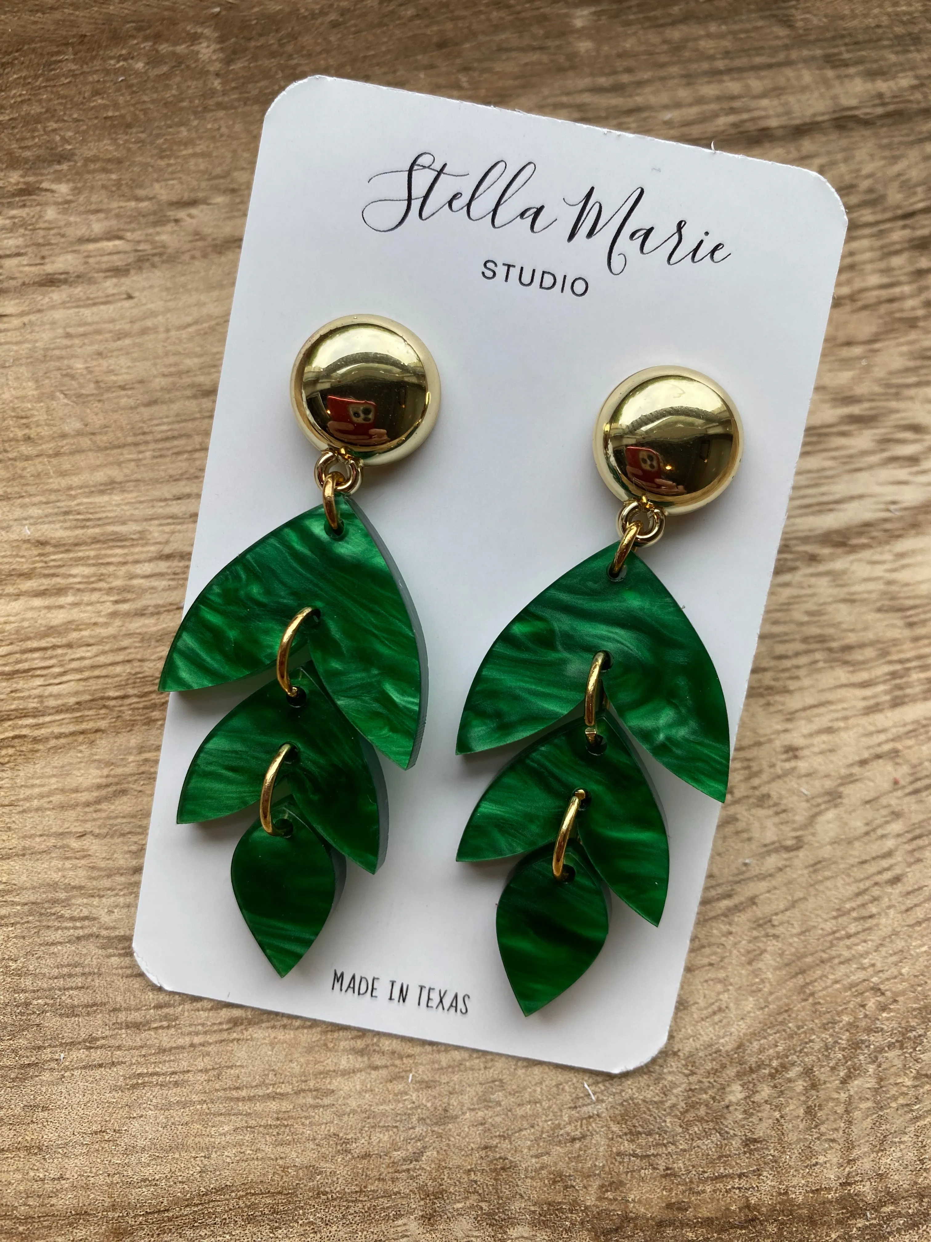 MULTIPLE COLORS: Acrylic Stacked Petal Earrings