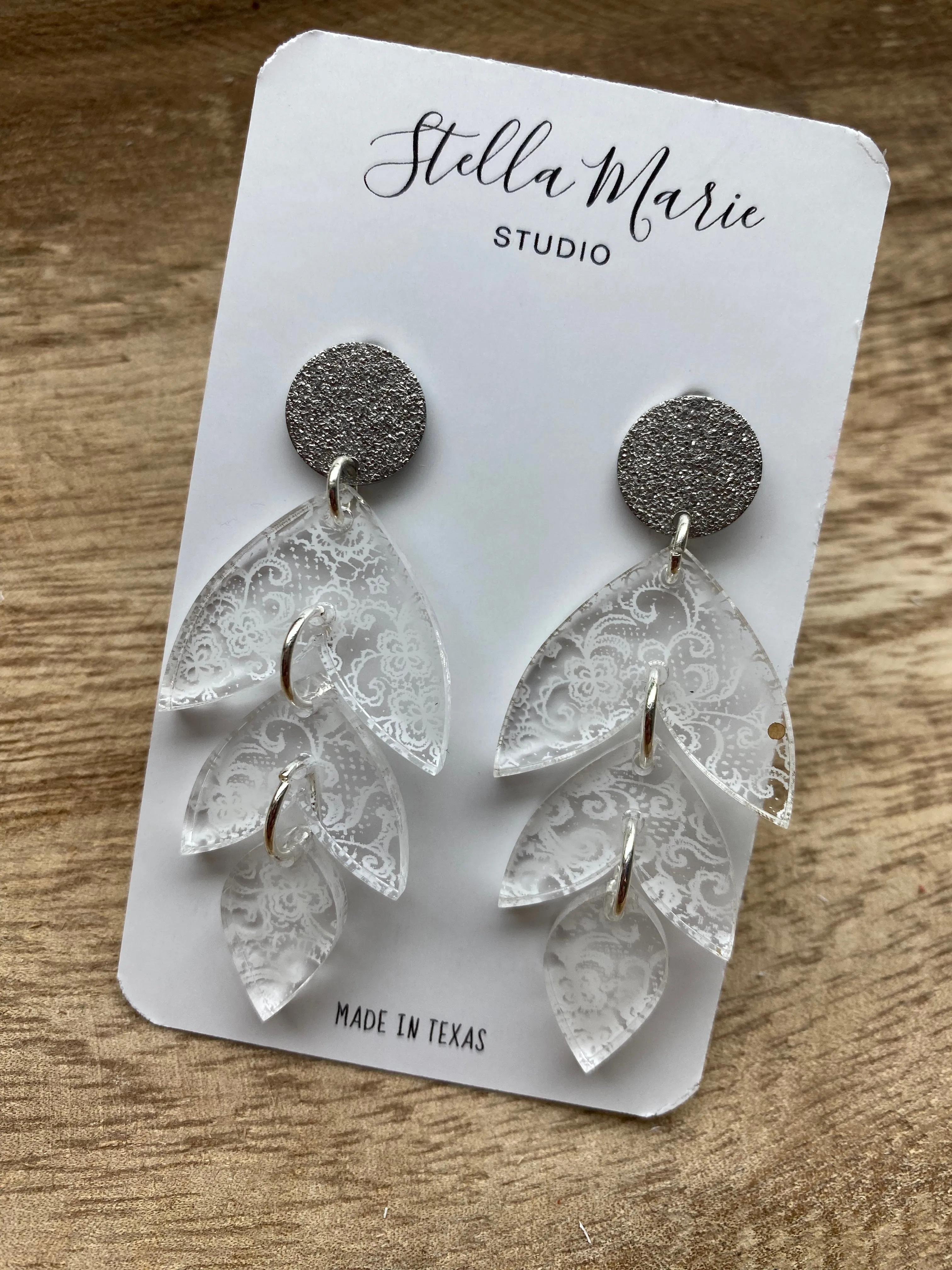 MULTIPLE COLORS: Acrylic Stacked Petal Earrings