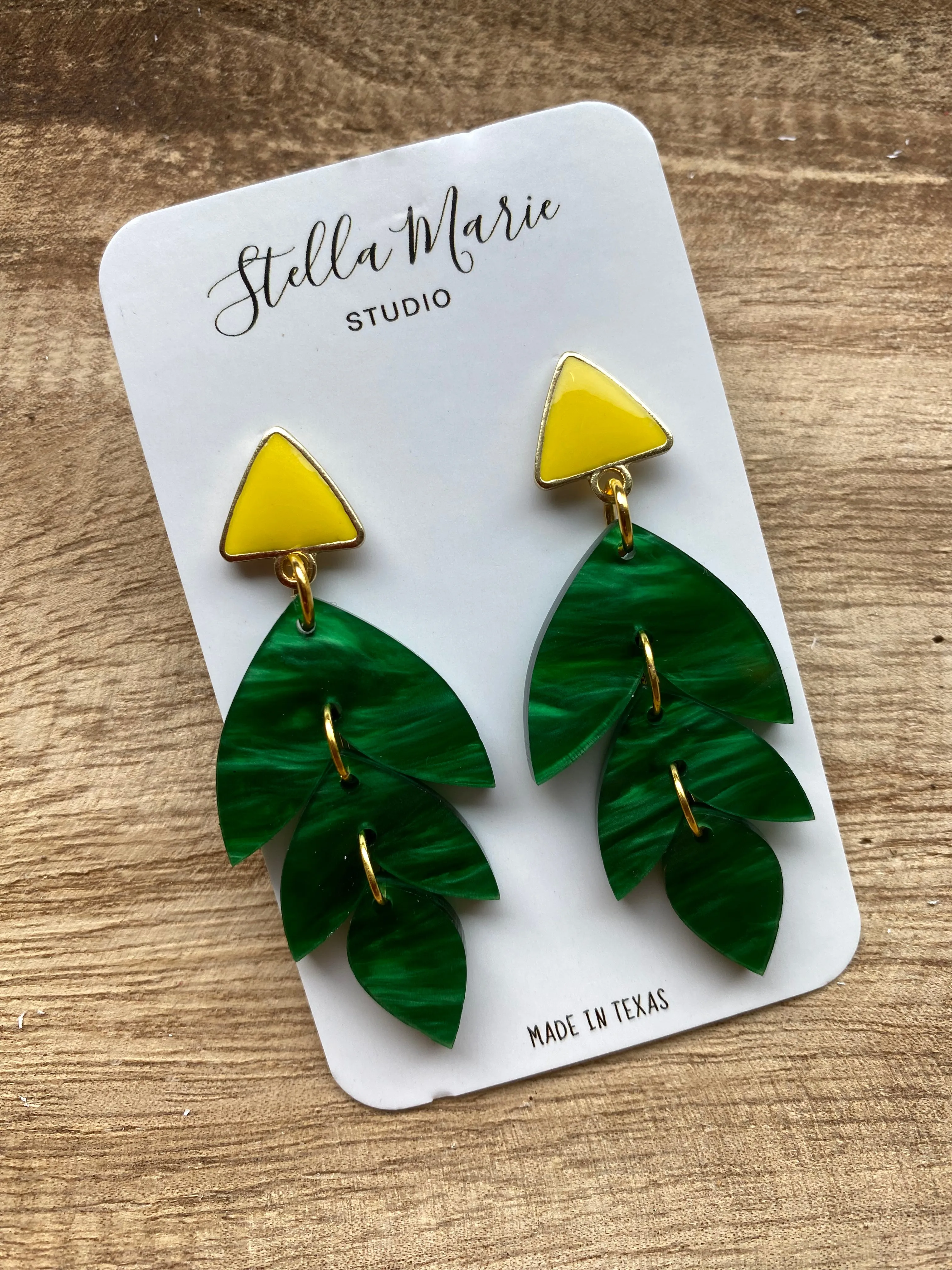 MULTIPLE COLORS: Acrylic Stacked Petal Earrings