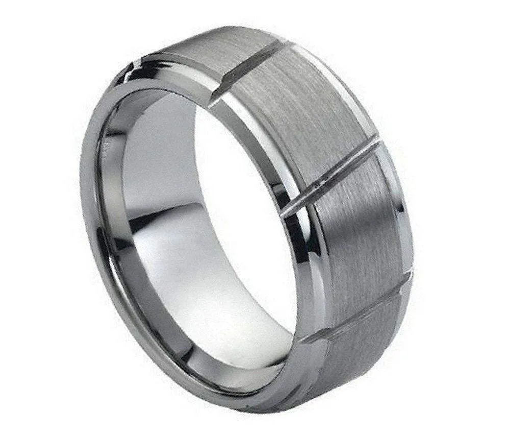 Multiple Diagonal Grooves Brushed Center