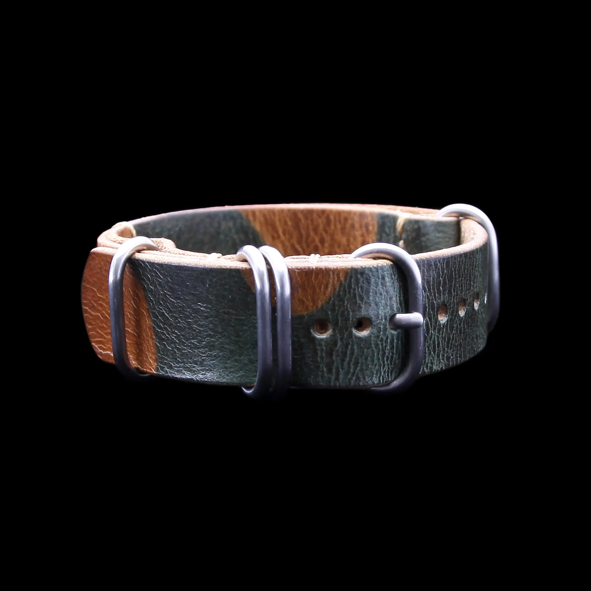 NAT2 Leather Watch Strap, 5-Ring Military 101