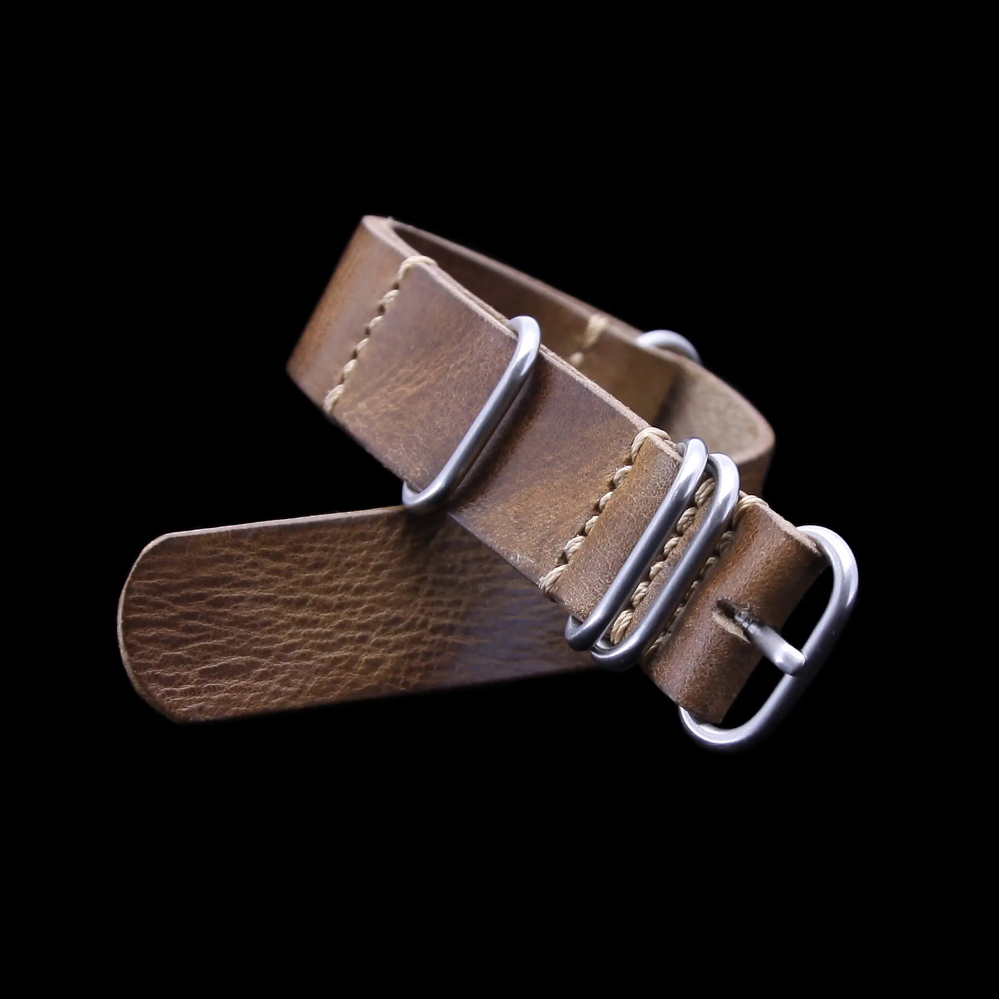 NAT2 Leather Watch Strap, 5-Ring Military 102