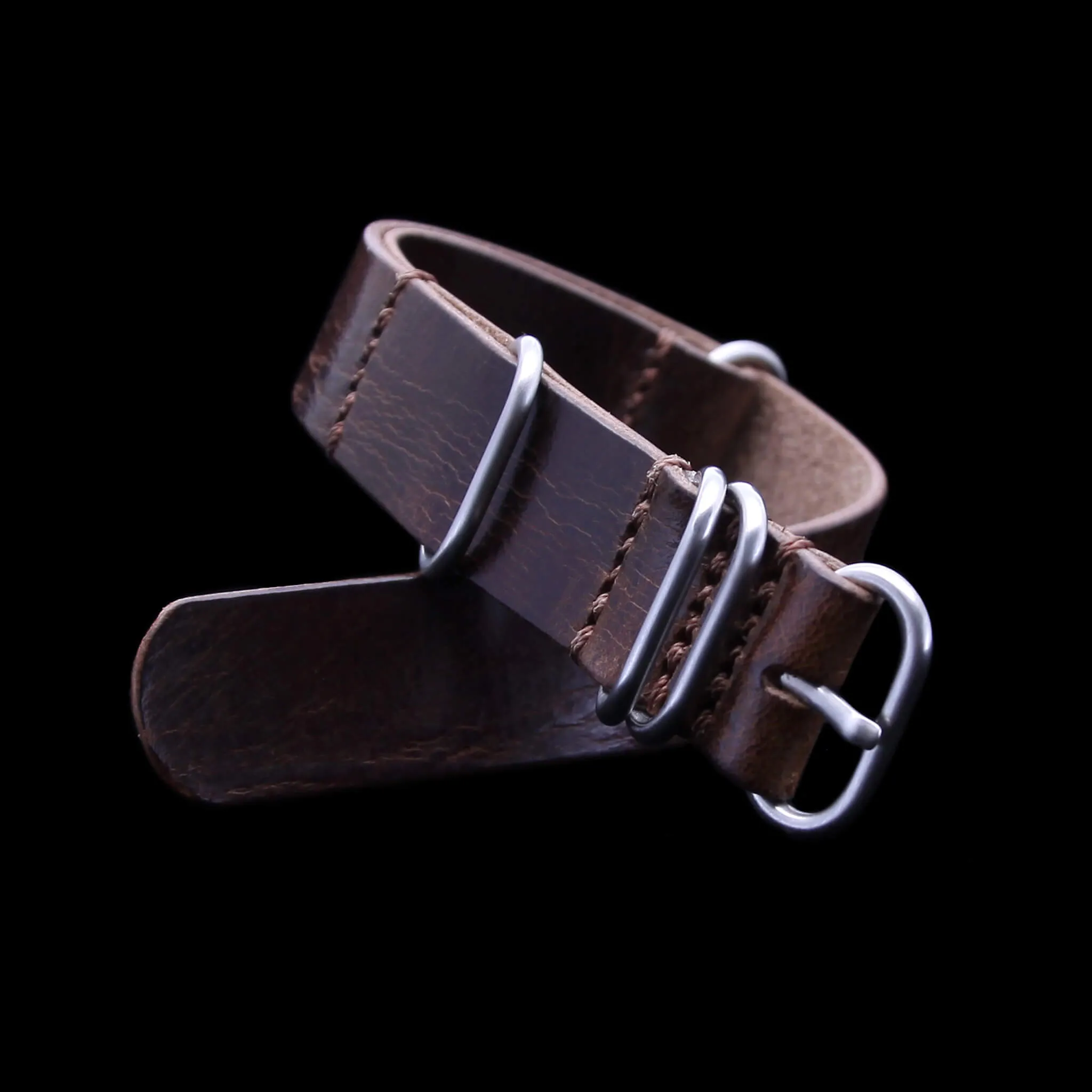 NAT2 Leather Watch Strap, 5-Ring Military 103