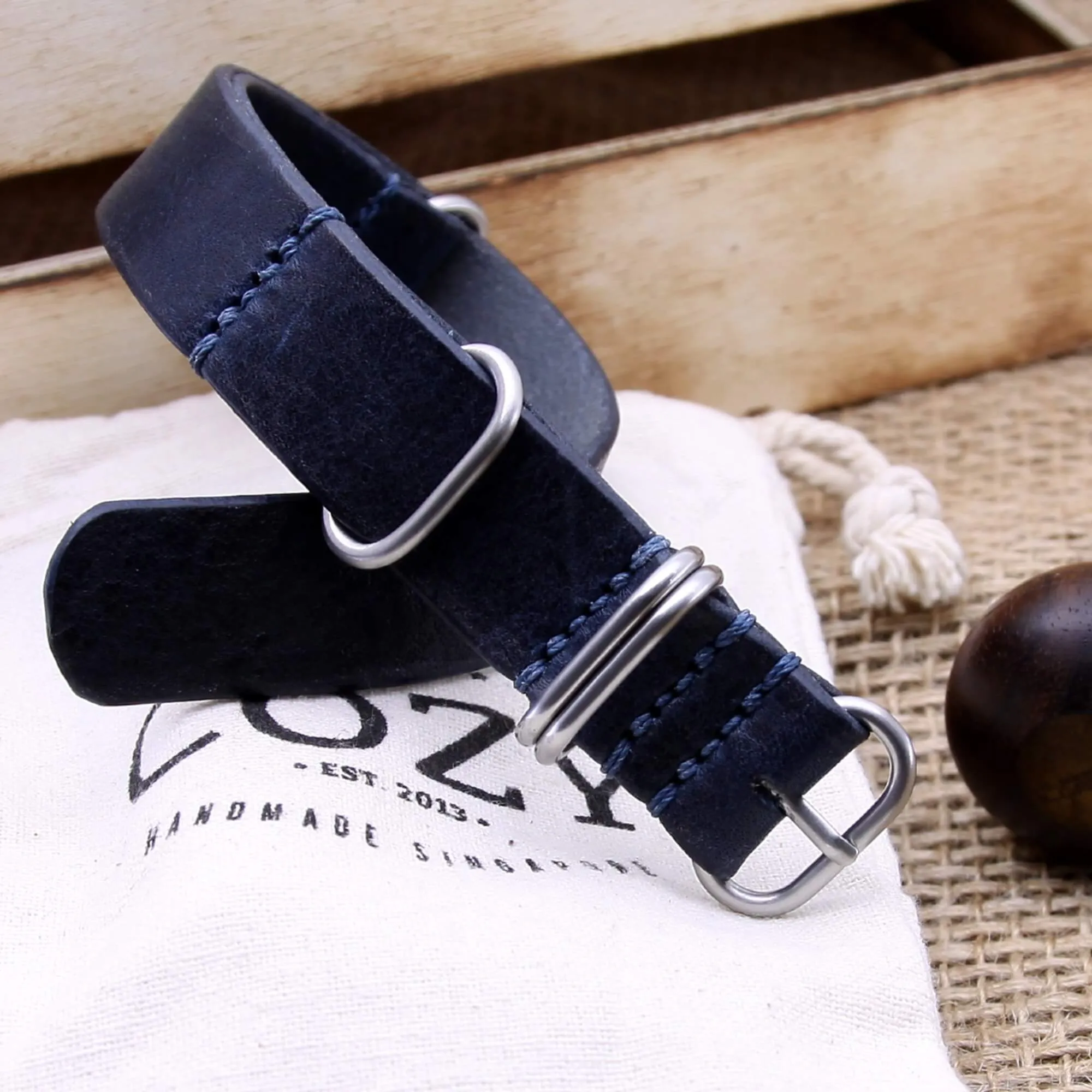 NAT2 Leather Watch Strap, 5-Ring Vintage 407