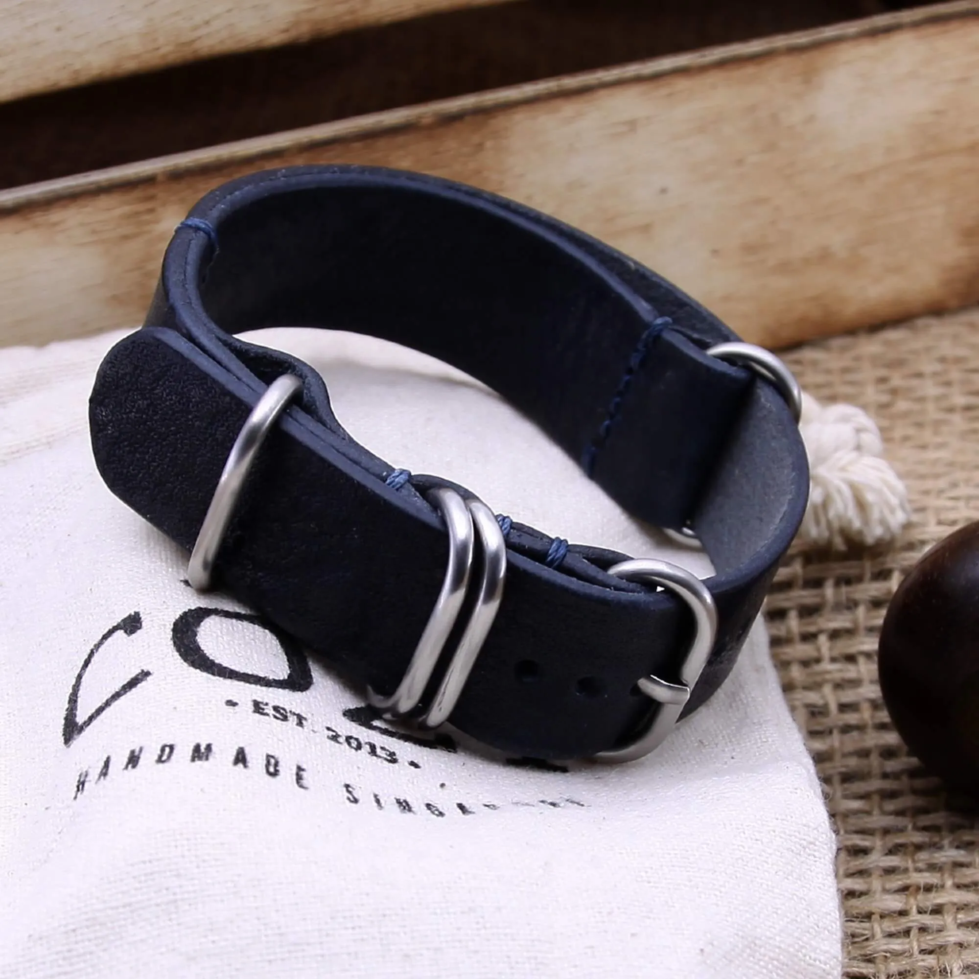 NAT2 Leather Watch Strap, 5-Ring Vintage 407