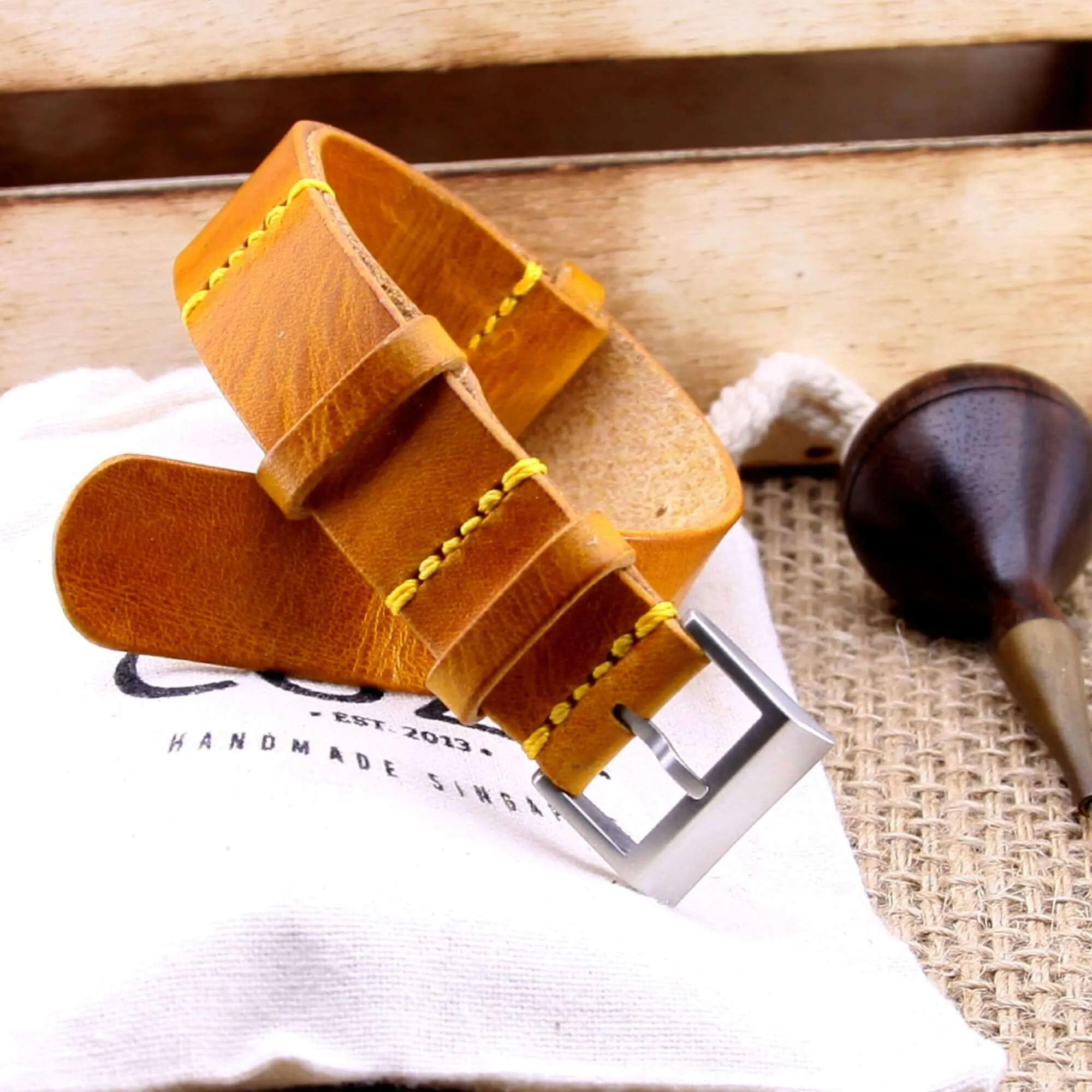NAT2 Leather Watch Strap, Military 104