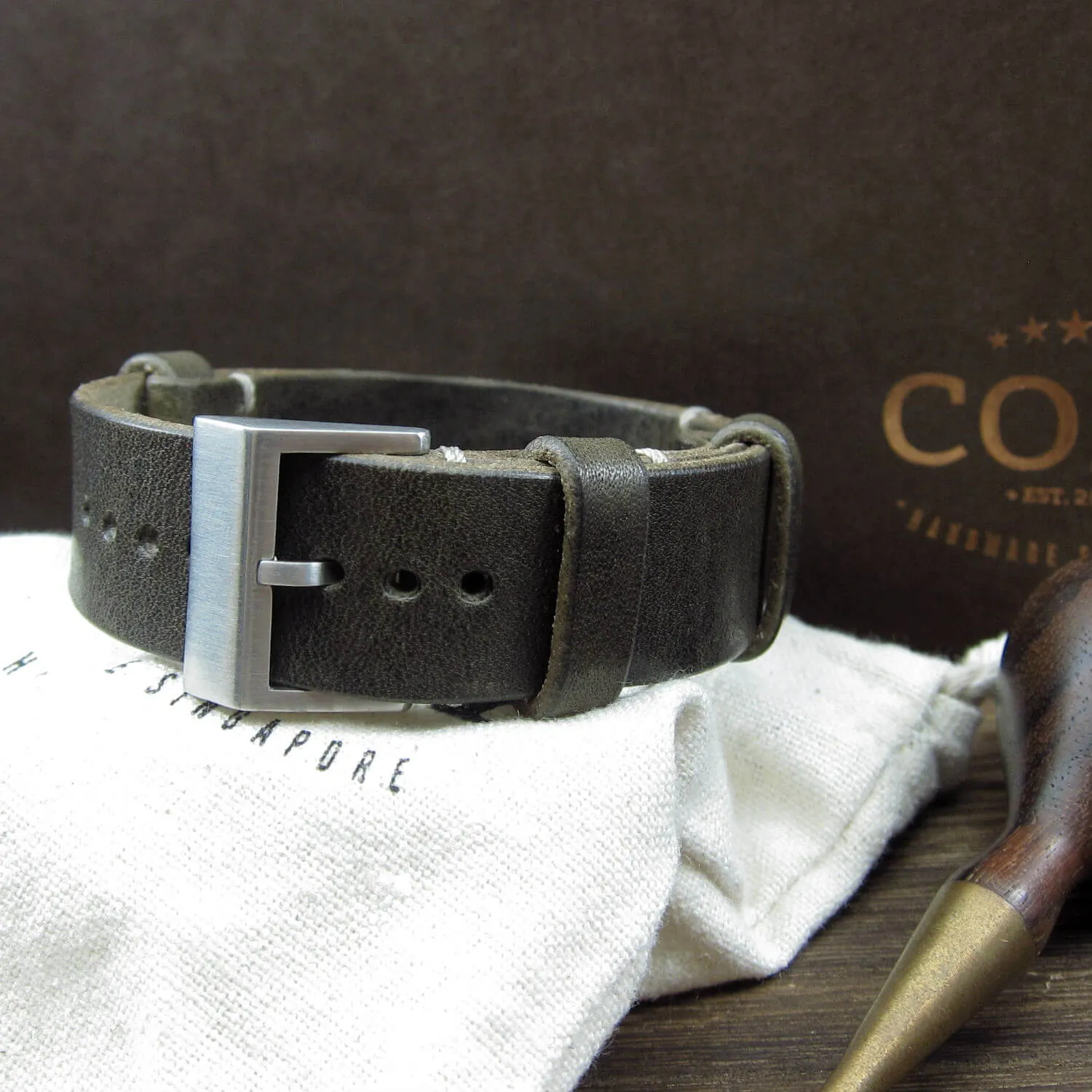 NAT2 Leather Watch Strap, Vintage 408
