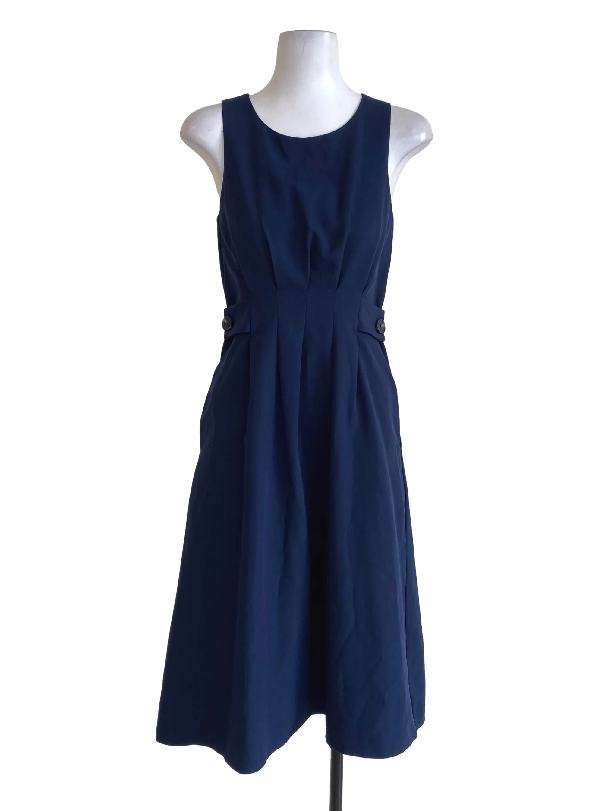 Navy Blue Round Neck Princess Dress