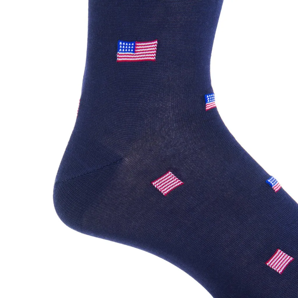 Navy w/ Red, White and Clematis Blue American Flag