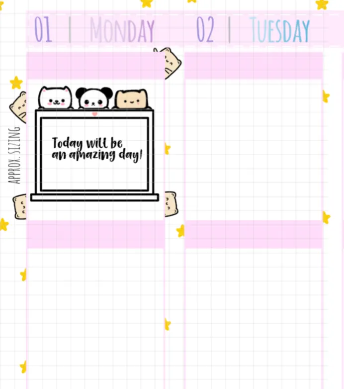 Neku Functional Laptop Full Box Planner Stickers (D04)