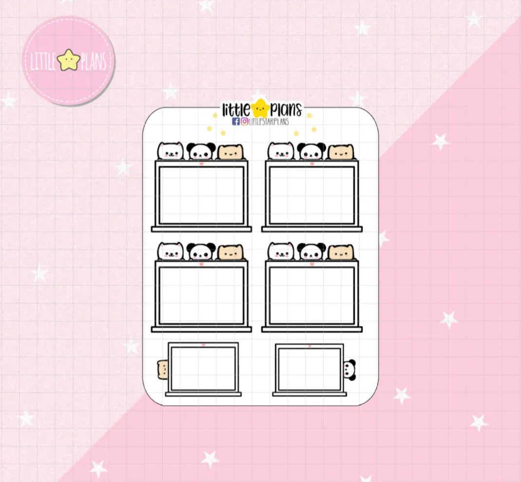 Neku Functional Laptop Full Box Planner Stickers (D04)