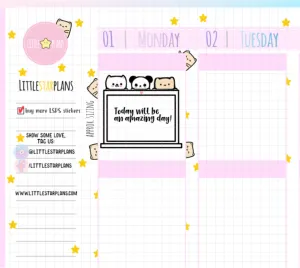 Neku Functional Laptop Full Box Planner Stickers (D04)