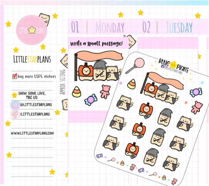 Neku Halloween Washi, Candy Collection Planner Stickers (N42)