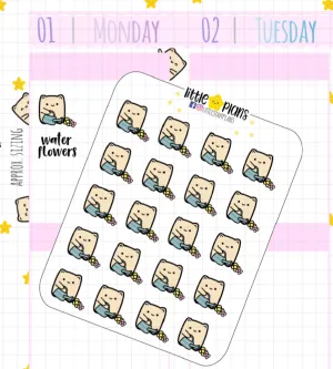 Neku Watering Flowers, Plants Planner Stickers (N54)