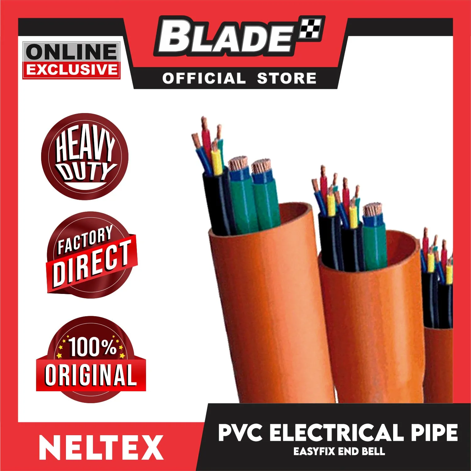 Neltex EasyFix PVC Electrical Pipe End Bell 32mm x 1 meter Electrical Wire Safety Organizer