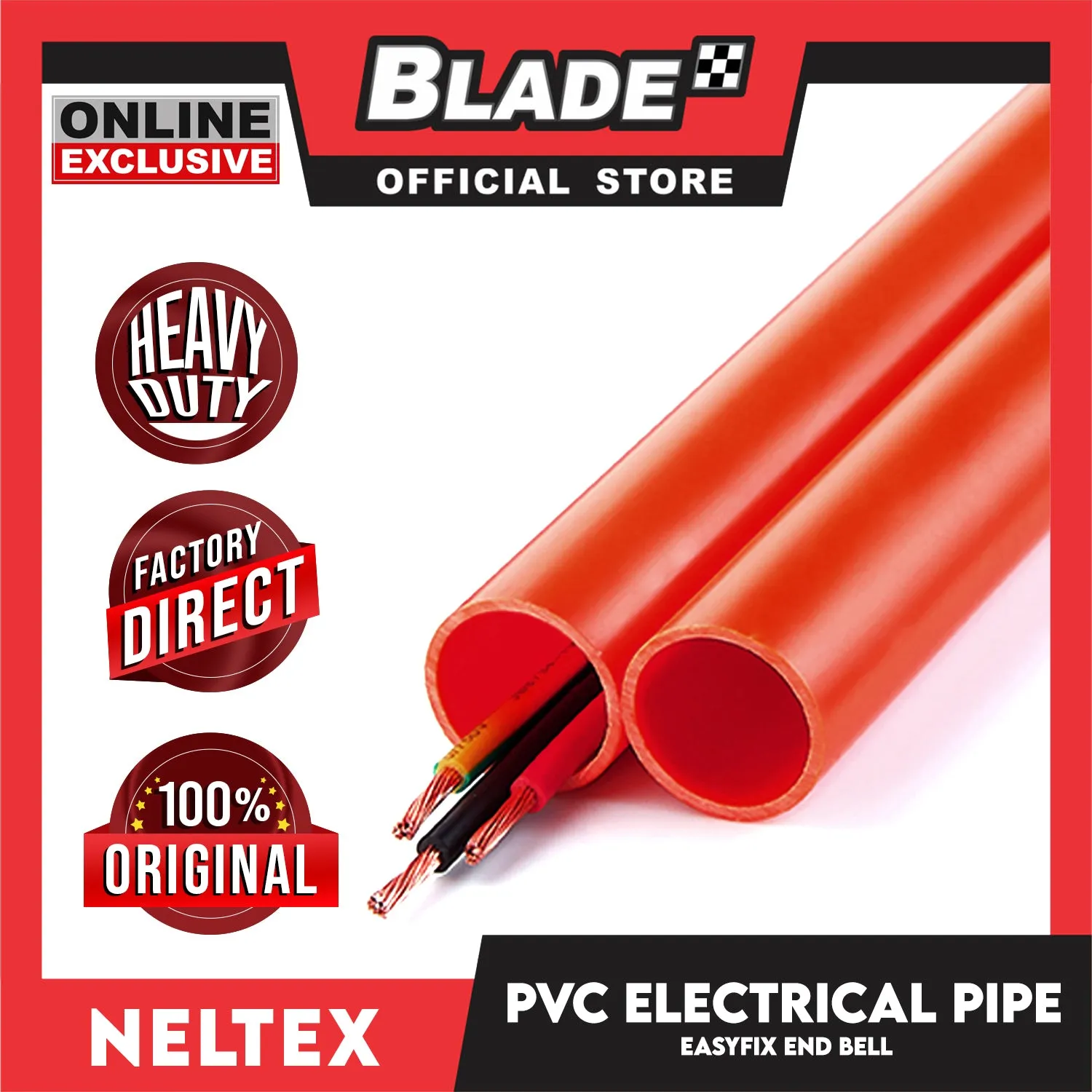 Neltex EasyFix PVC Electrical Pipe End Bell 32mm x 1 meter Electrical Wire Safety Organizer