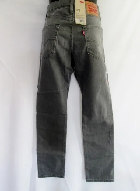 NEW NWT Mens Womens LEVI'S 522 SLIM TAPER Denim Jeans PANTS 29 X 30 GRAY Trousers