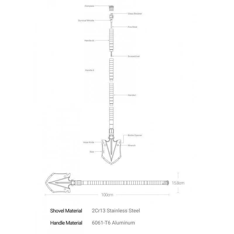 Nextool - Multi-Functional Shovel 14 functions in 1
