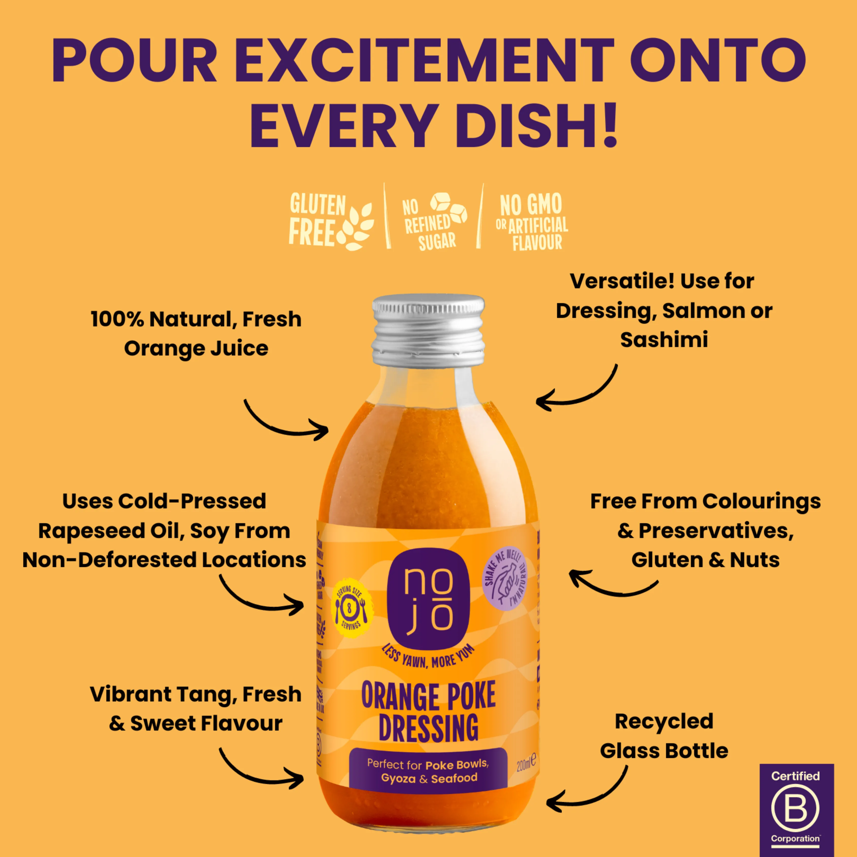 Nojo Orange Poke Dressing 6 x 200ml