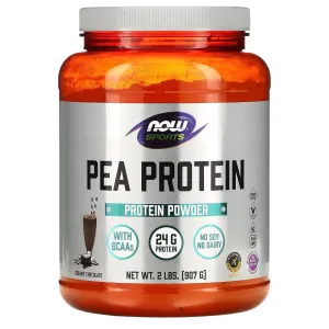 NOW Foods Sports Pea Protein Pure Creamy Chocolate 2 lbs (907 g) EXP June 2026