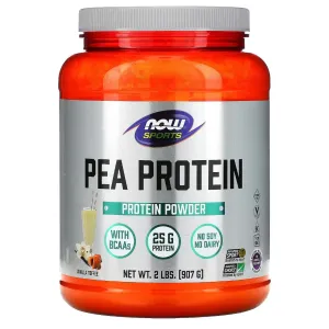 NOW Foods Sports Pea Protein Pure Vanilla Toffee 2 lbs (907 g) EXP Jan 2027