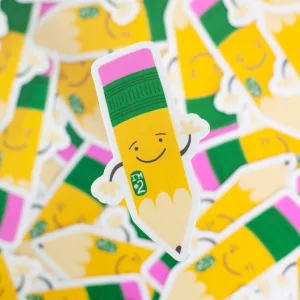 Number two pencil sticker, gift for stationery lover, sticker for pencil collector