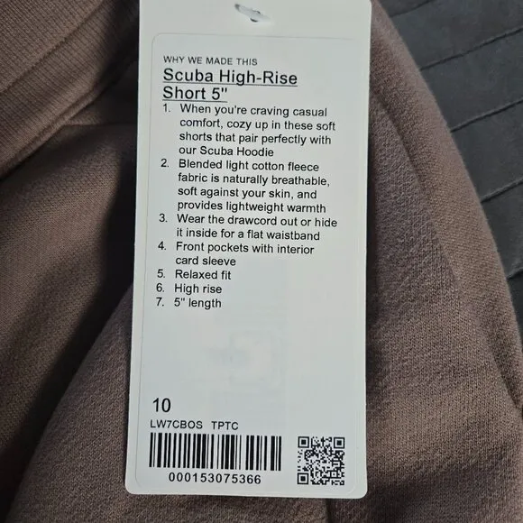 NWT Lululemon Scuba High-Rise Short 5&quot; - 10 Taupetastic
