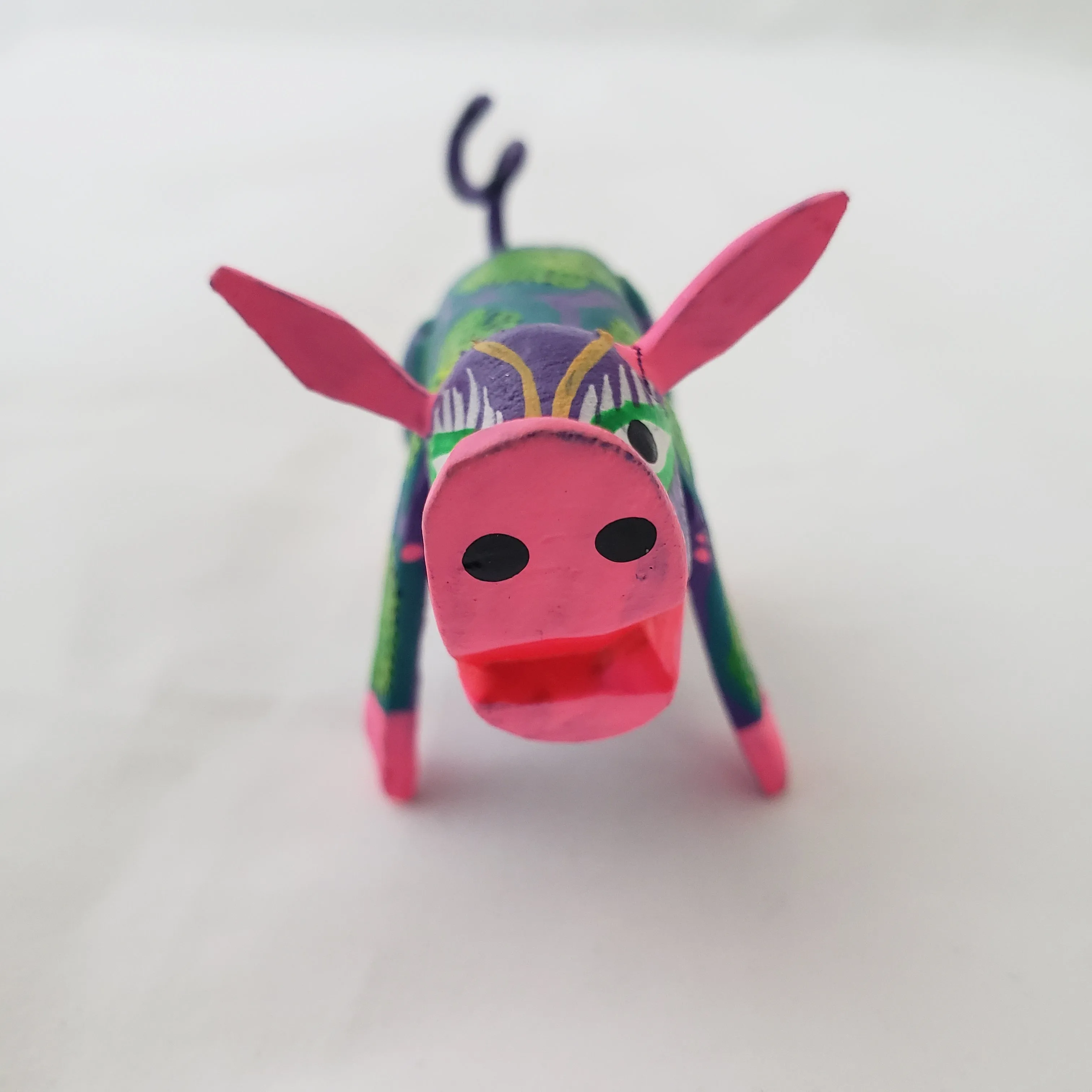 Oaxacan Mini Pig Alebrije  Wood Carving Mexican Hand Painted