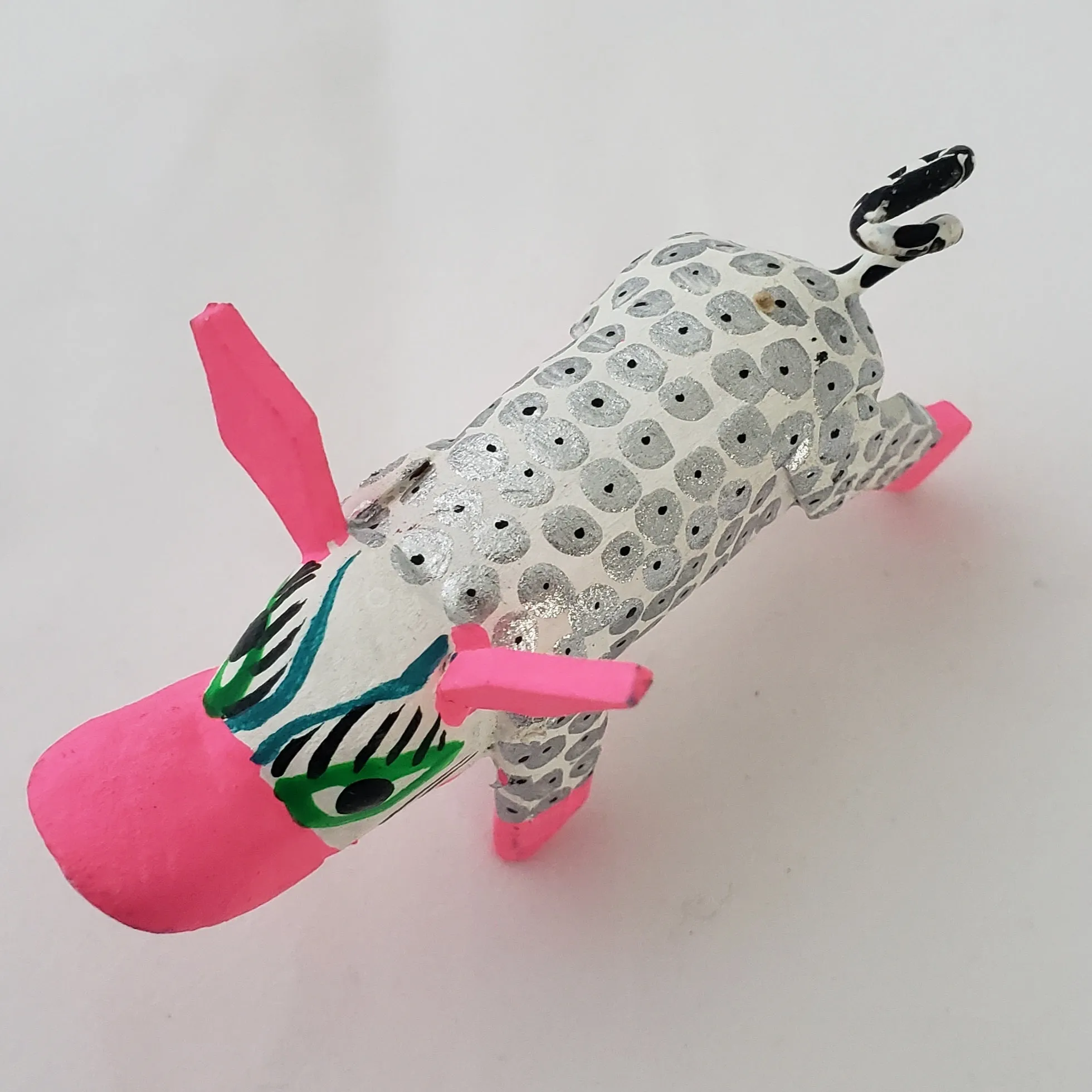 Oaxacan Mini Pig Alebrije  Wood Carving Mexican Hand Painted