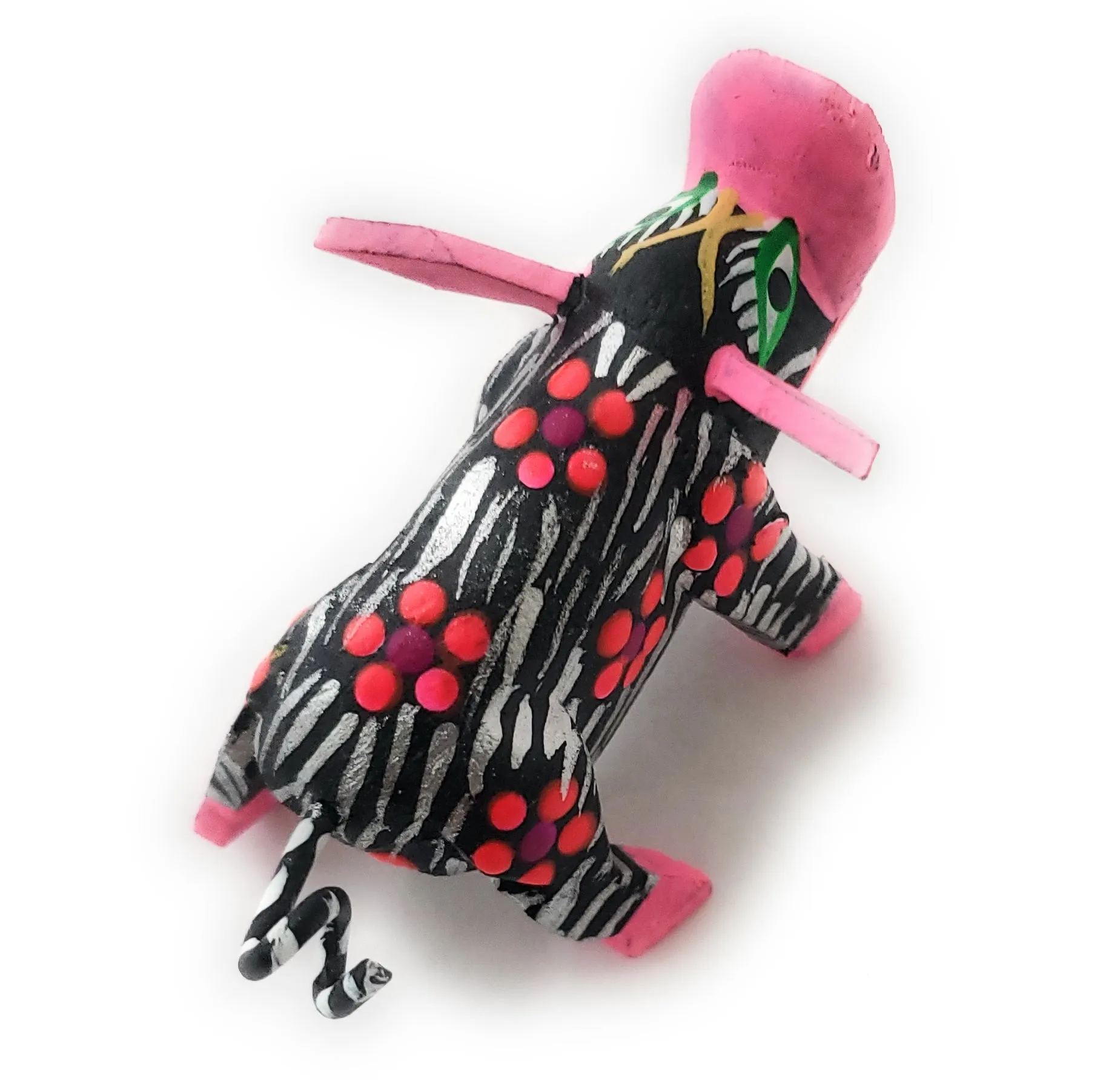 Oaxacan Mini Pig Alebrije  Wood Carving Mexican Hand Painted