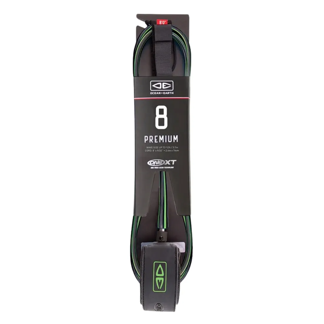 Ocean And Earth 8ft One XT Premium Leash - Lime
