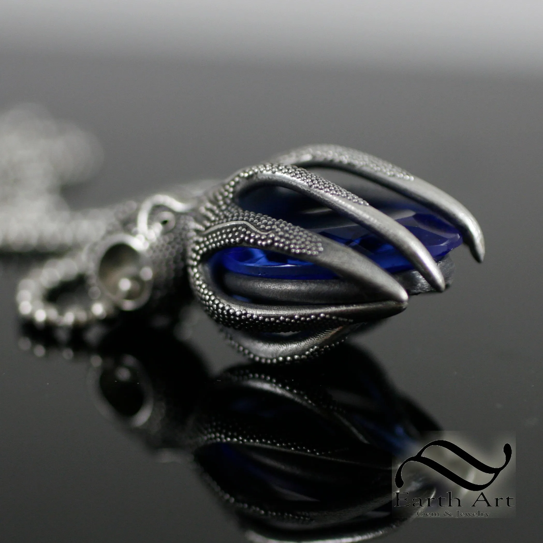 Octopus Pendant with September Birthstone - Sterling Silver - Coraline