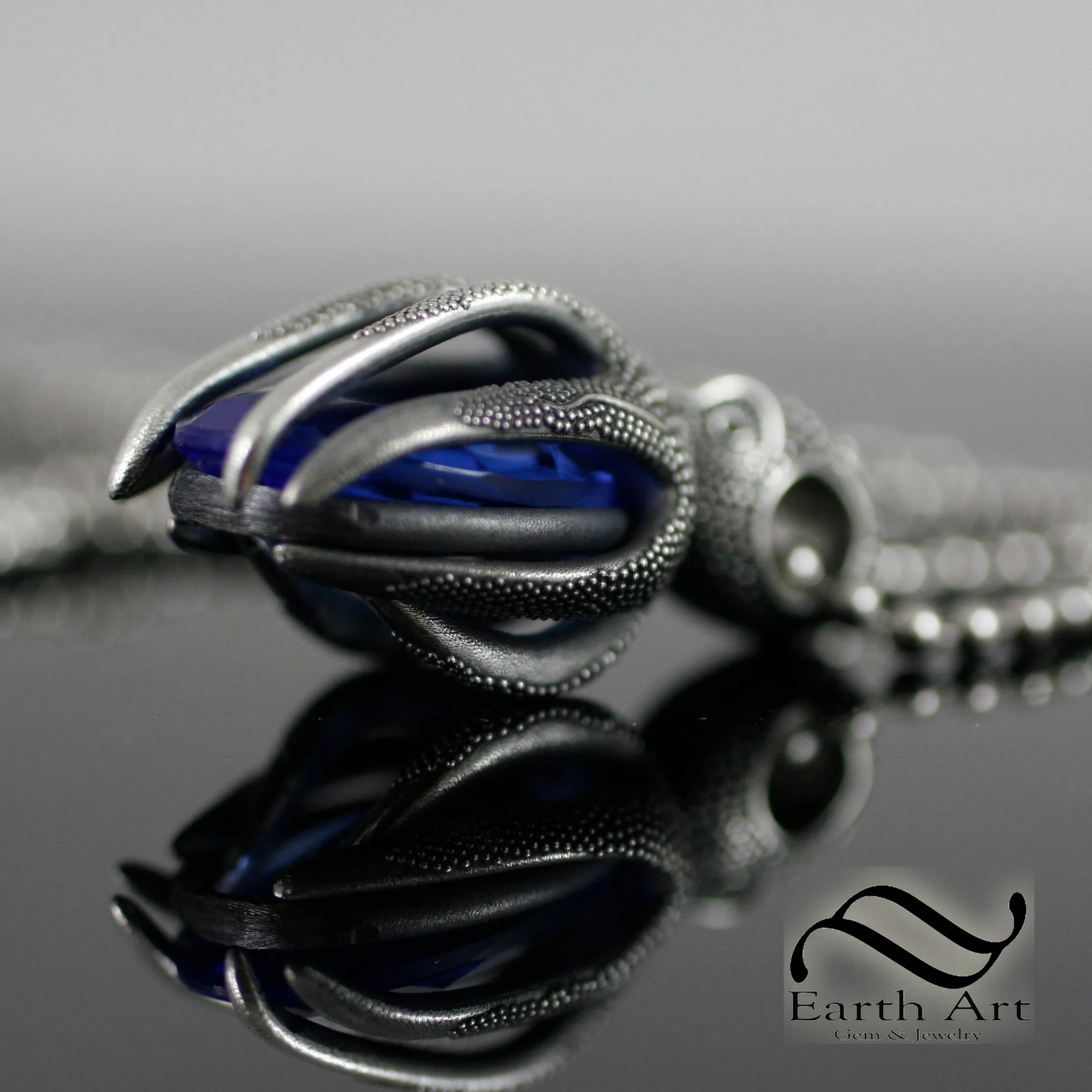 Octopus Pendant with September Birthstone - Sterling Silver - Coraline
