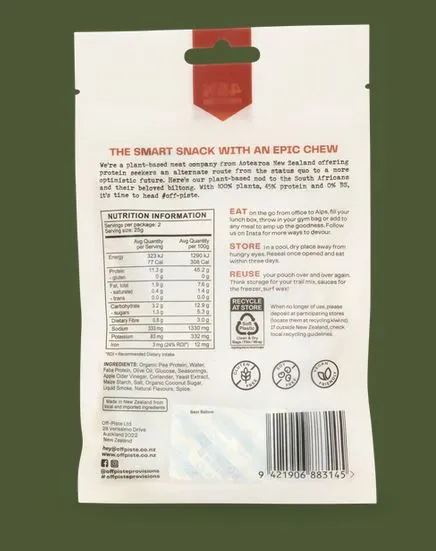 Off-Piste Provisions Plant Based Jerky Biltong 50g