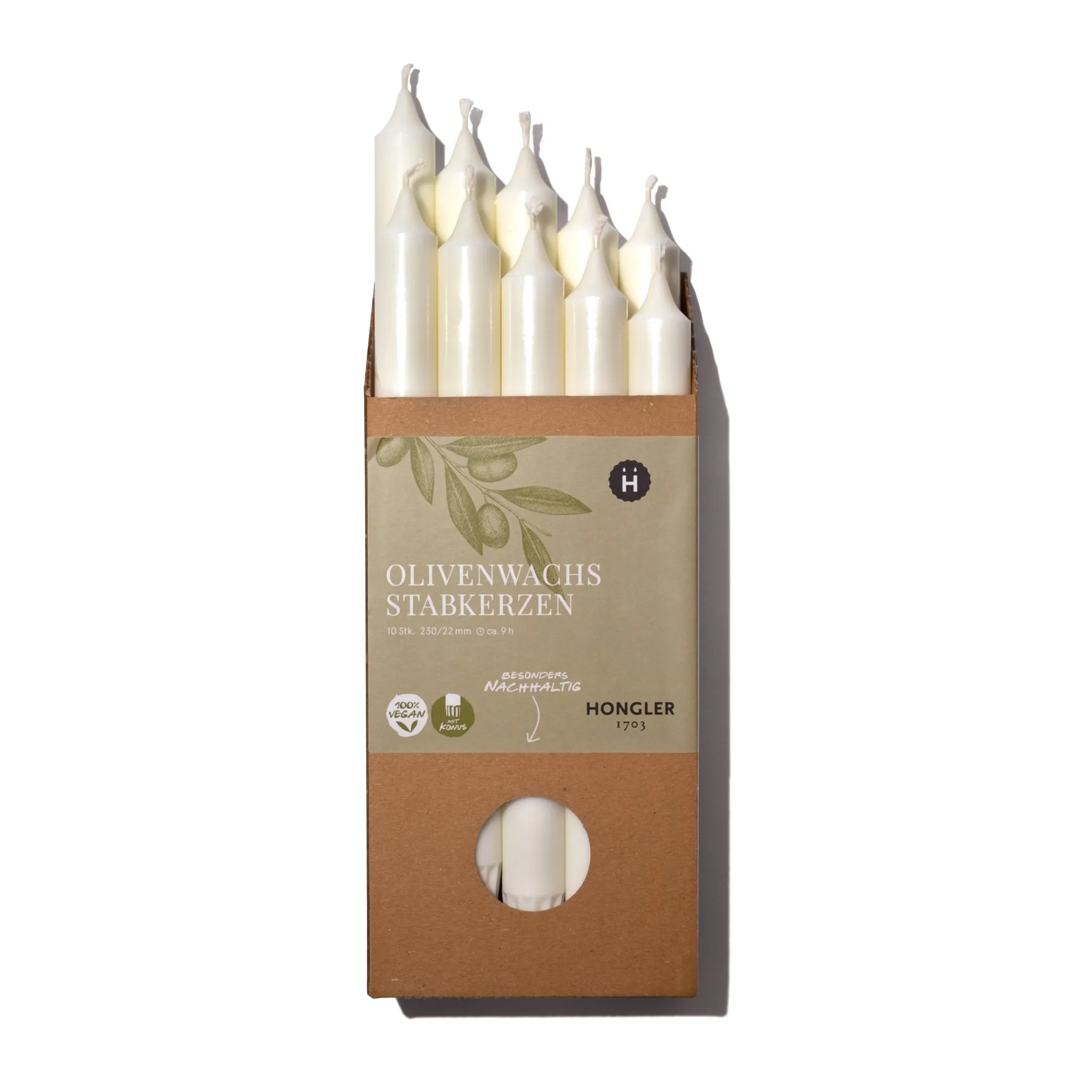 Olivenwachs Stabkerzen – Vegan