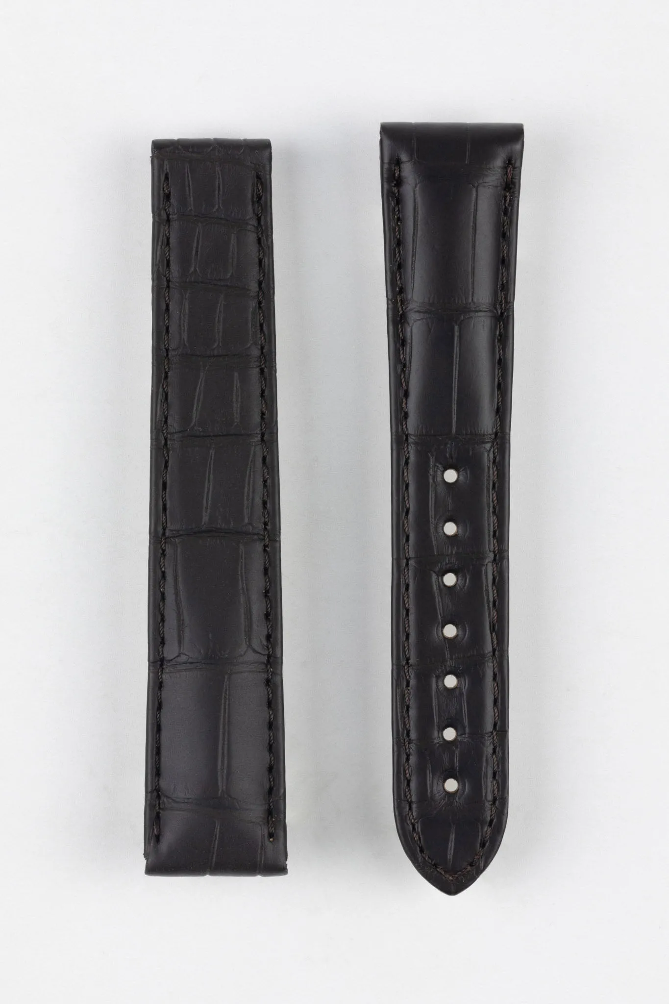 OMEGA 98000275 19mm BROWN Alligator Leather Deployment Watch Strap