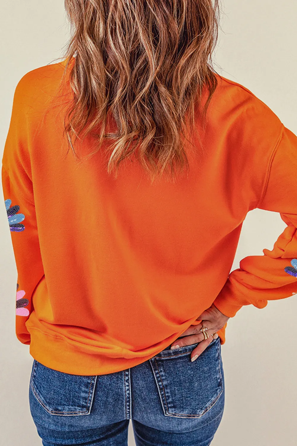 Orange Colorful Turkey Sweatshirt