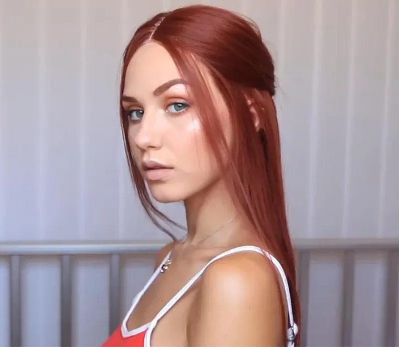 Orange Straight Long Wig