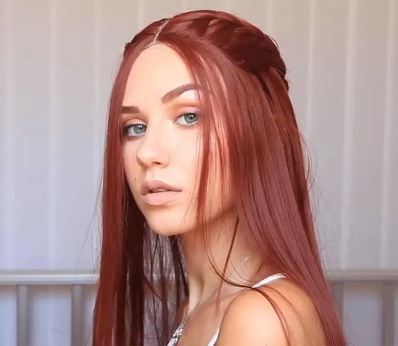 Orange Straight Long Wig