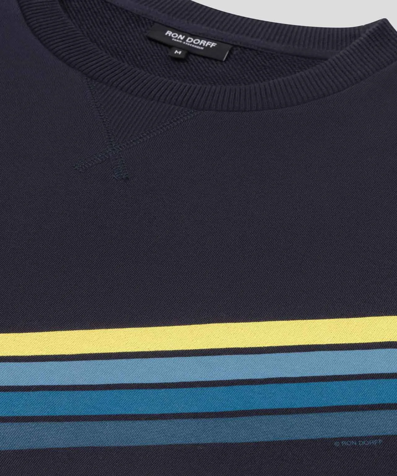 Organic Cotton Sweatshirt w. Diagonal Stripes: Navy