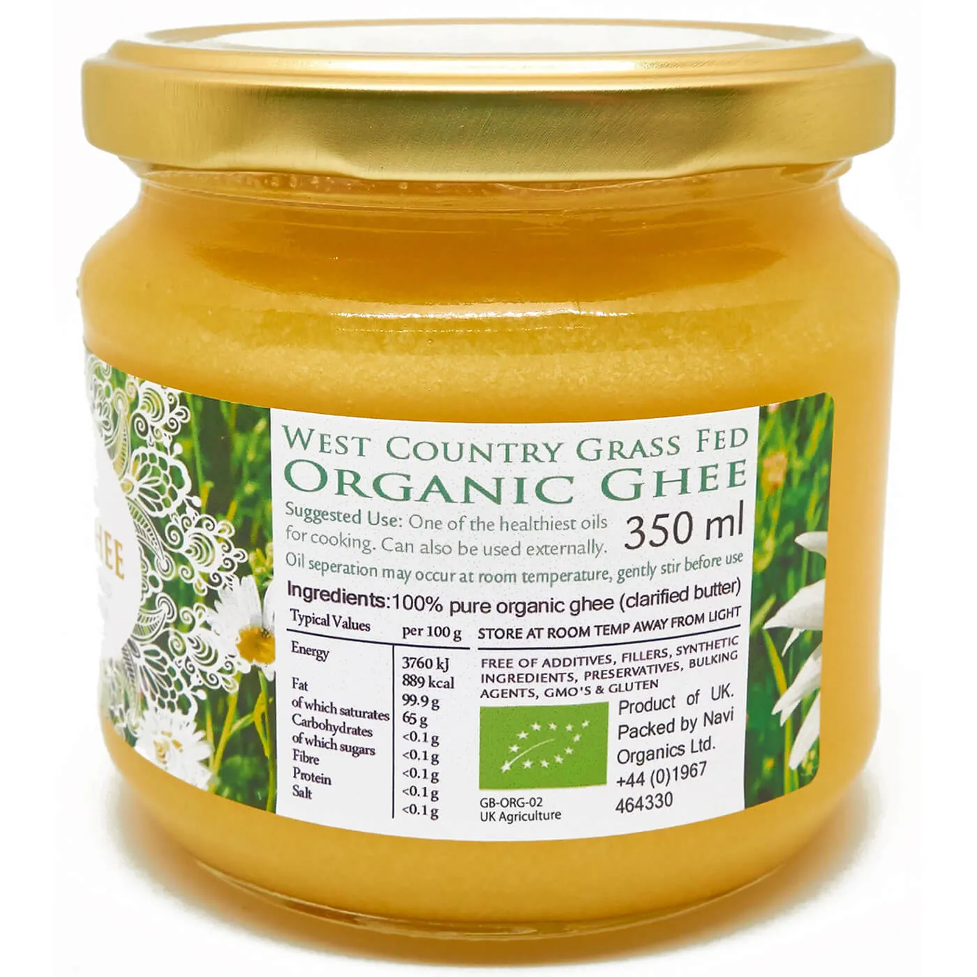 Organic English Ghee (Pasture Fed) 350ml