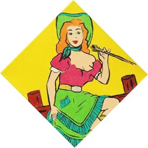 Original Western Art Cowgirl Pin Up by Shawna June Lee