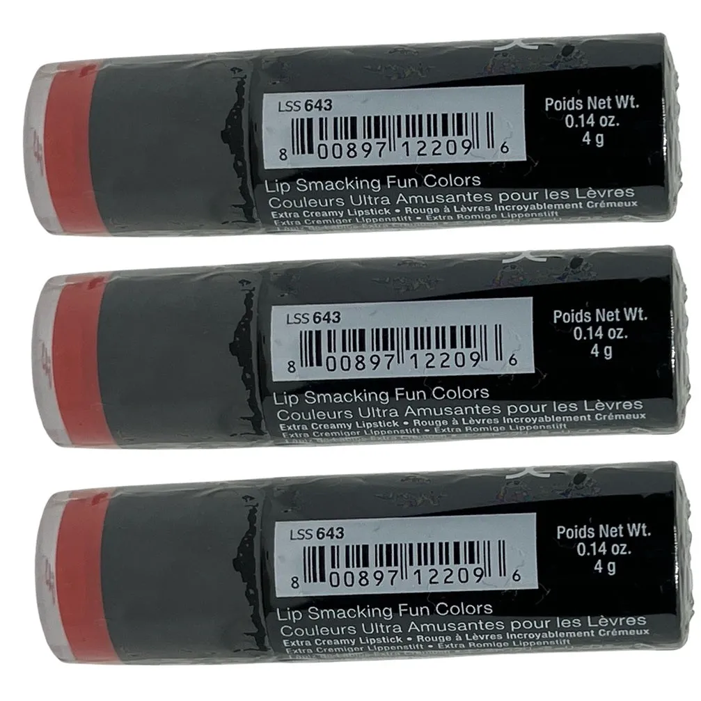 Pack of 3 NYX Lip Smacking Fun Colors Lipstick, Femme LSS643