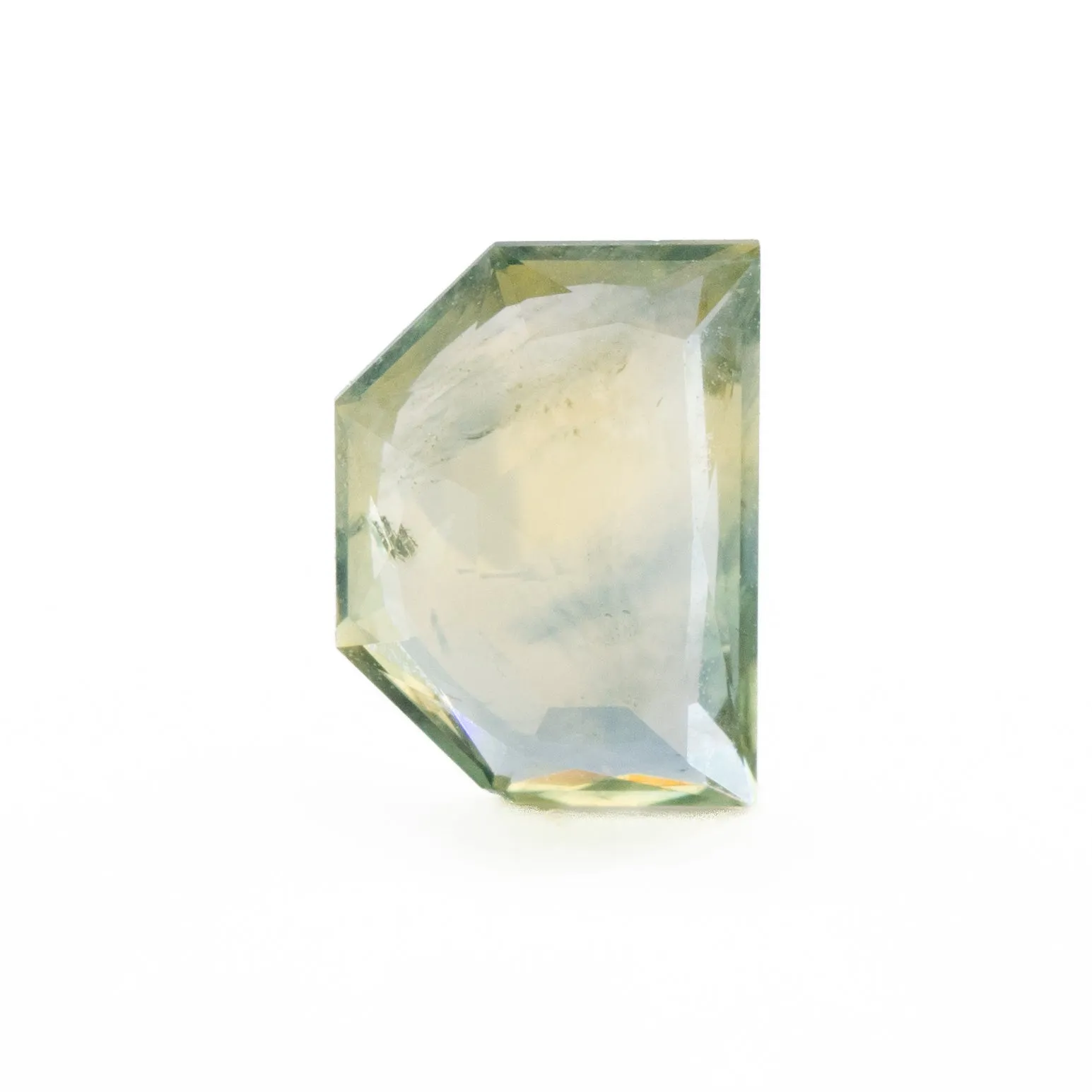 Pale Green Geometric Moon Rose Cut Sapphire | 1.035ct | Montana Origin