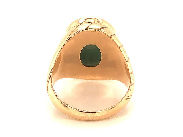 Pale Green Jade Ring ~14 carats in 14k Yellow Gold