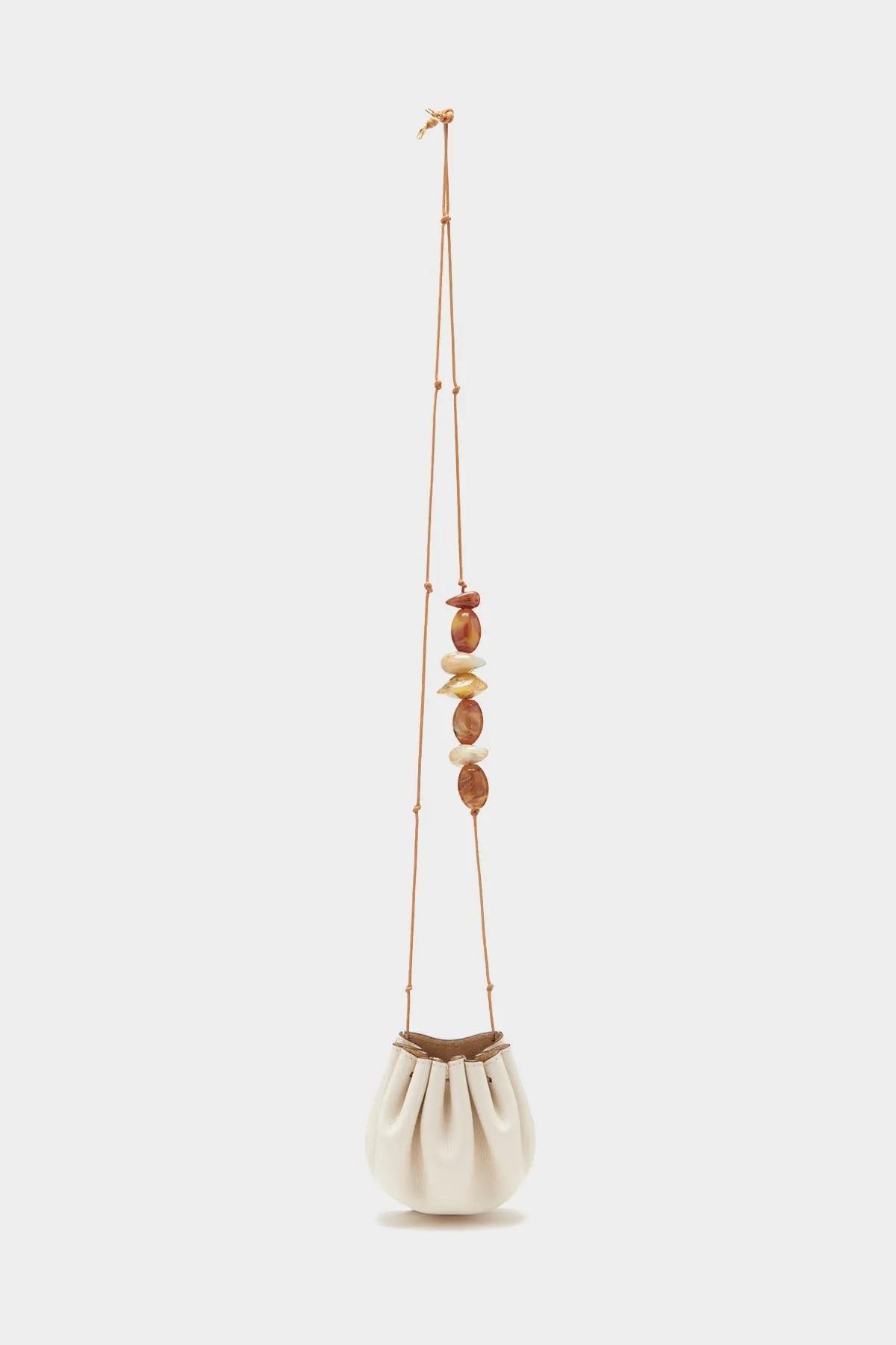 Paloma Ruched Pochette in Alabaster