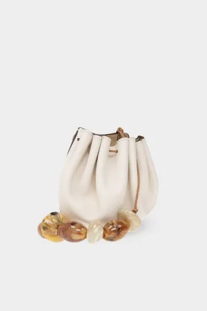 Paloma Ruched Pochette in Alabaster