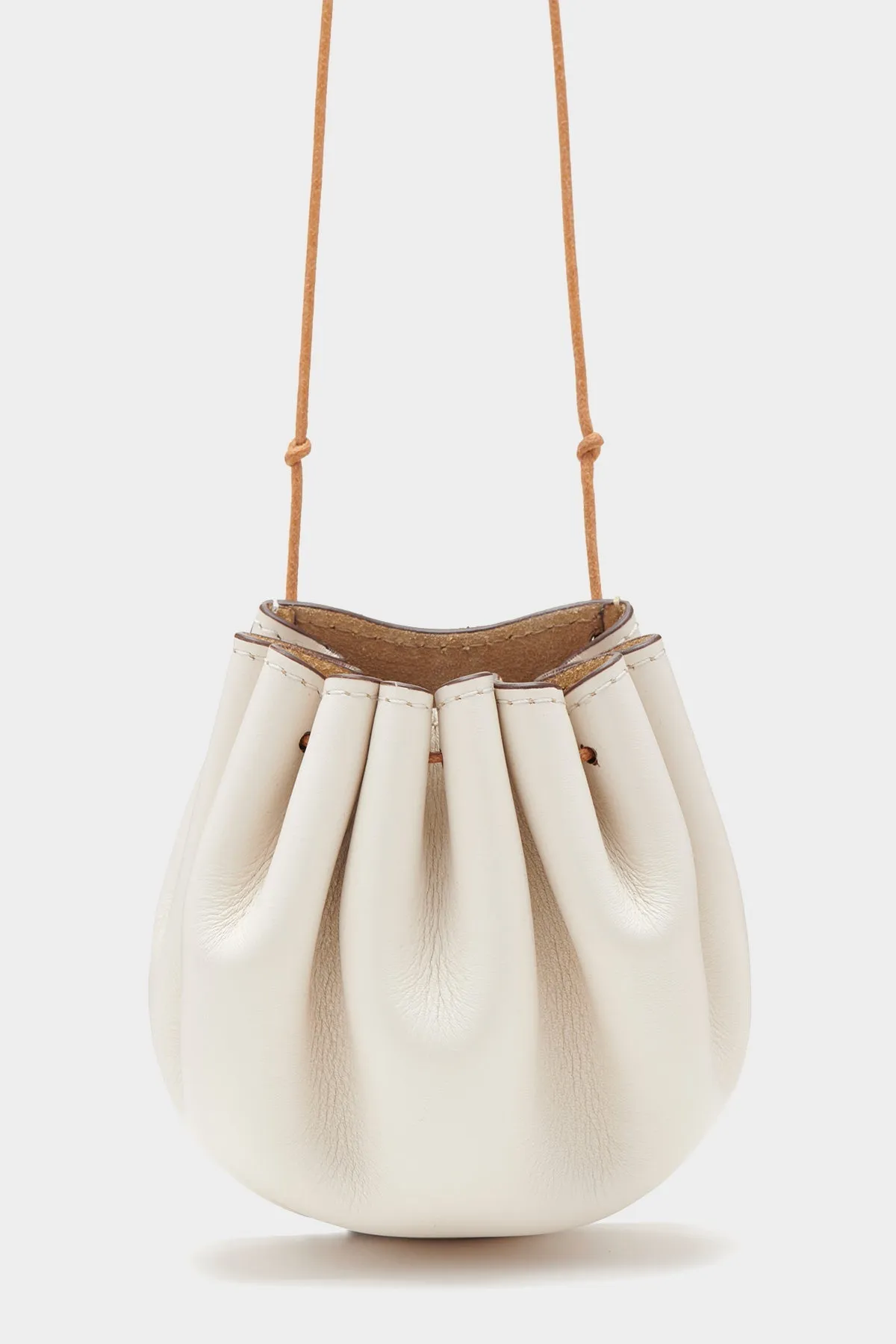 Paloma Ruched Pochette in Alabaster